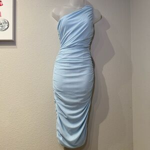 NWT Nordstrome Dresses | Blue ruched single shoulder dress | Formal dress |